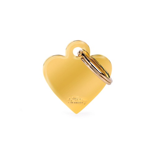 Myfamily Tag Basic Small Heart Golden Brass