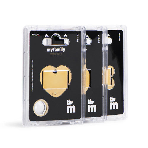 Myfamily Tag Basic Small Heart Golden Brass