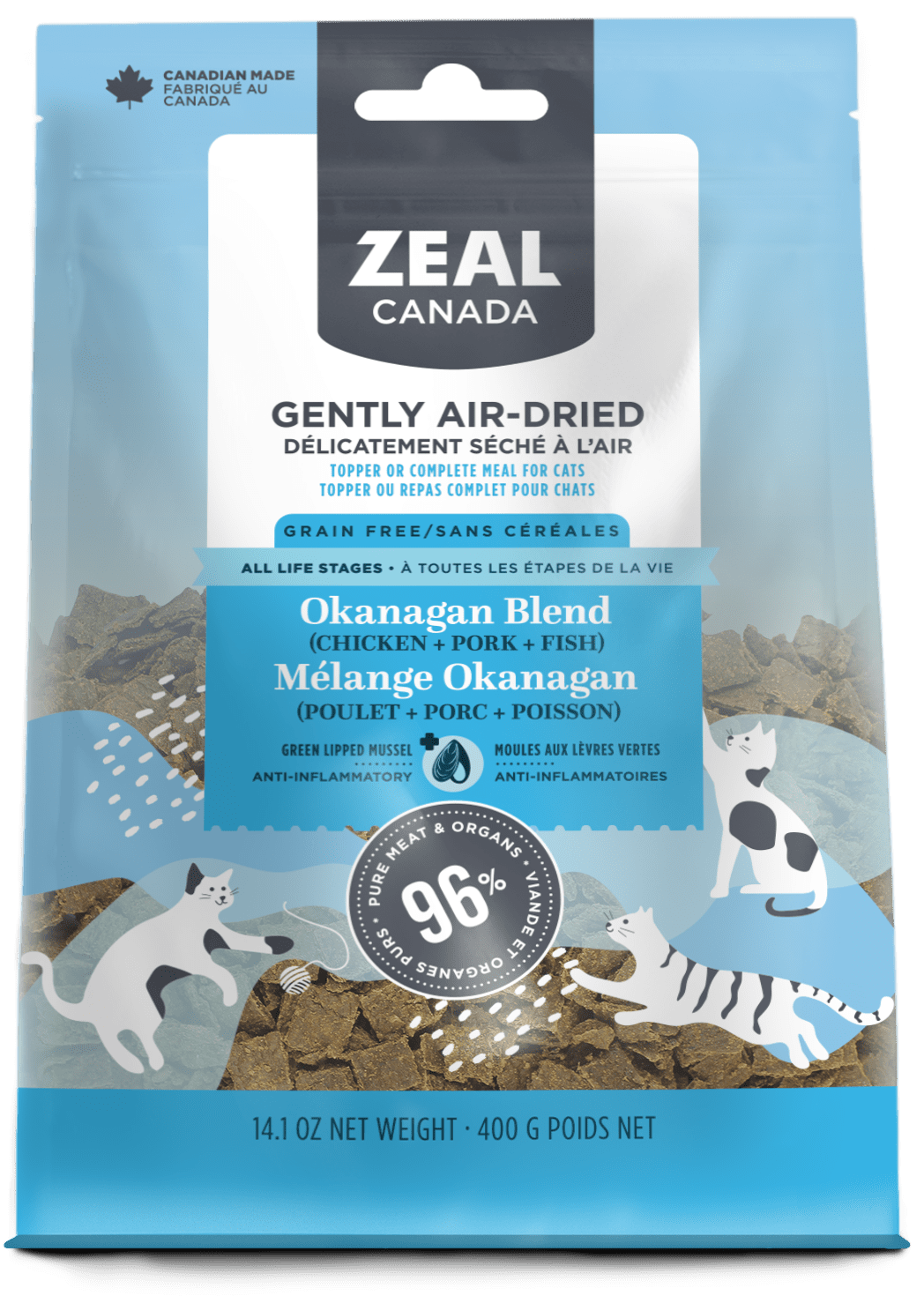 Zeal Cat Air-Dried GF Okanagan Blend Chicken, Pork & Fish 400g (Blue) *SPECIAL ORDER*