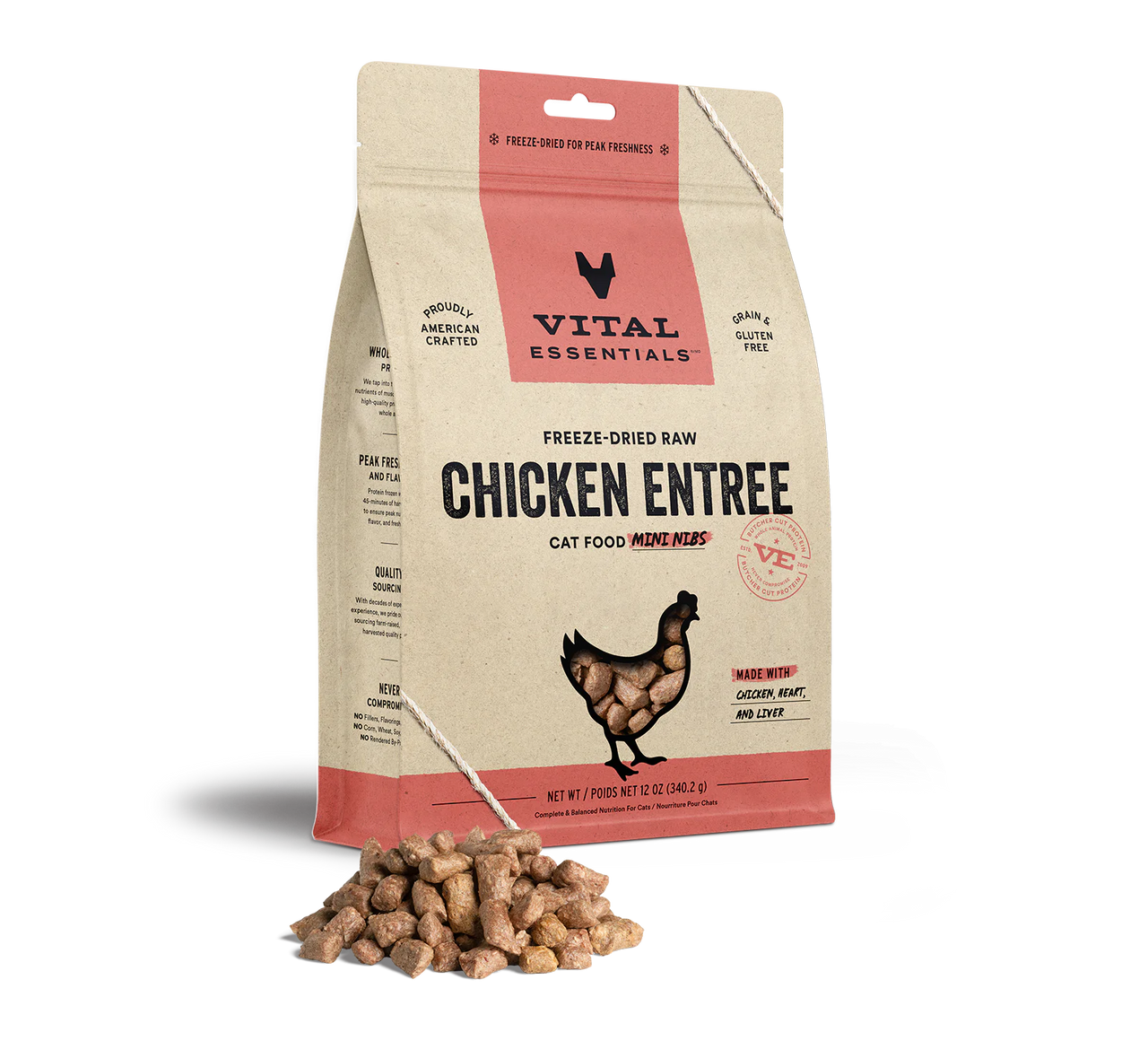 Vital Essentials Cat Freeze Dried Mini Nibs Chicken *SPECIAL ORDER*