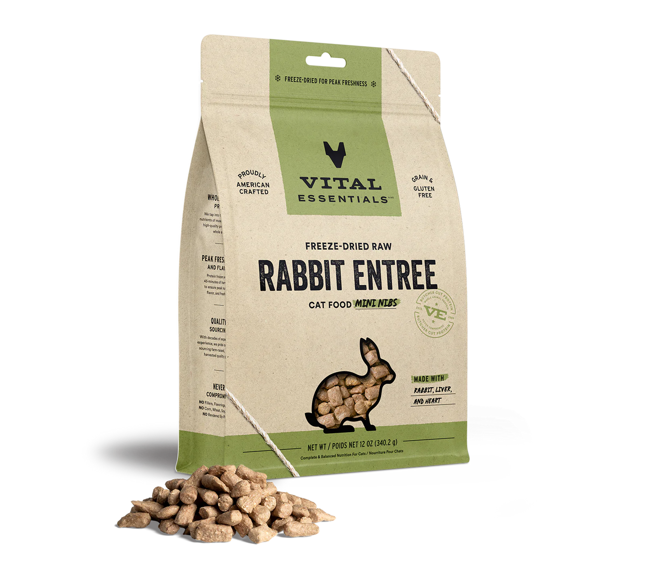 Vital Essentials Cat Freeze Dried Mini Nibs Rabbit *SPECIAL ORDER*