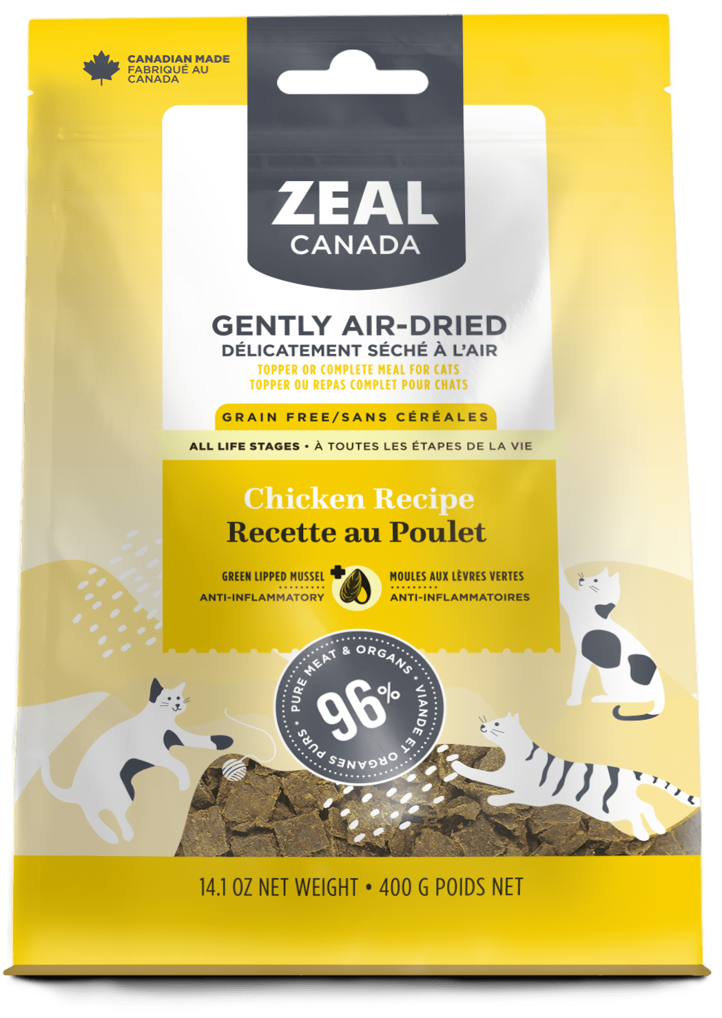 Zeal Cat Air-Dried GF Chicken 400g (Yellow) *SPECIAL ORDER*