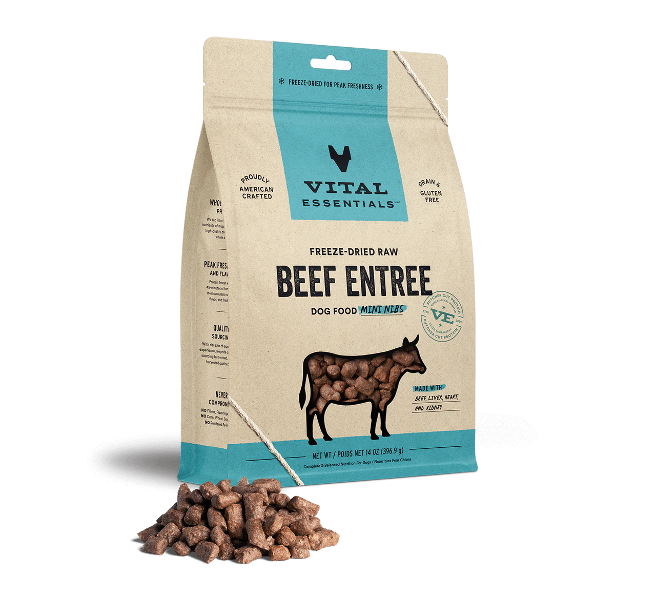 Vital Essentials Dog Freeze Dried Mini Nibs Beef