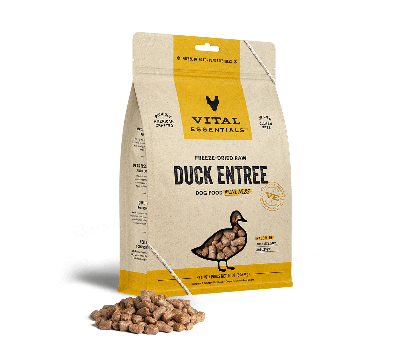 Vital Essentials Dog Freeze Dried Mini Nibs Duck