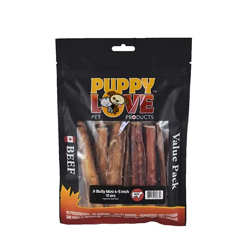 Puppy Love Beef Jr Bully Sticks Mini  10 pack
