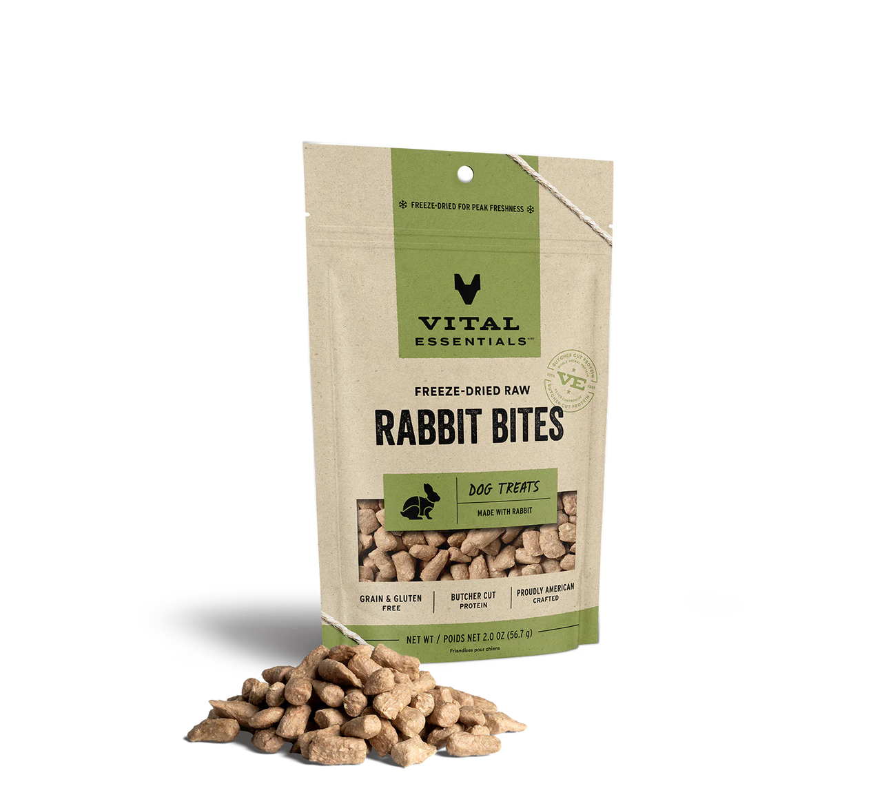 Vital Essentials Dog Treats Rabbit Bites