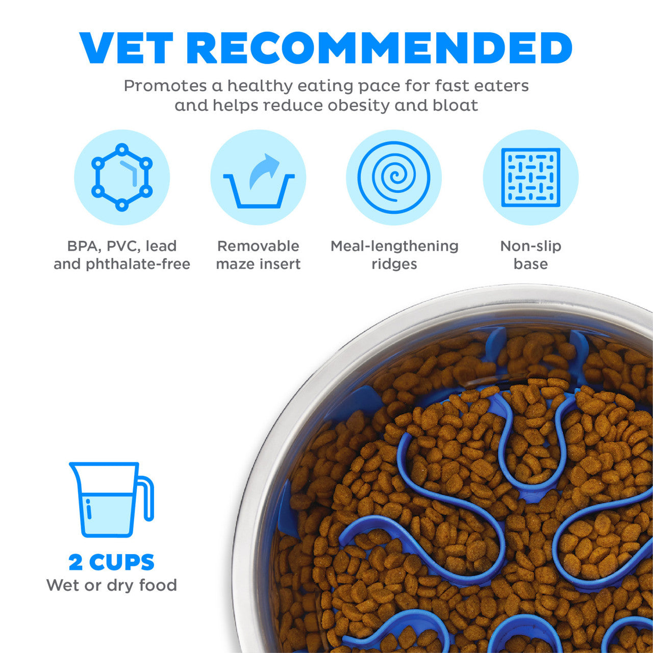 Outward Hound Fun Feeder Stainless Steel Slo Bowl