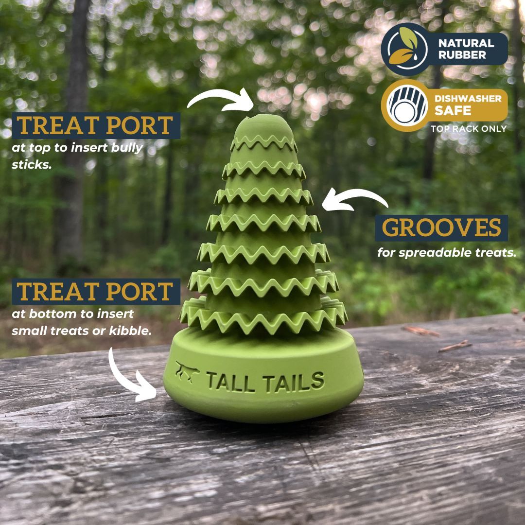 Tall Tails Dog Toy Natural Rubber Evergreen