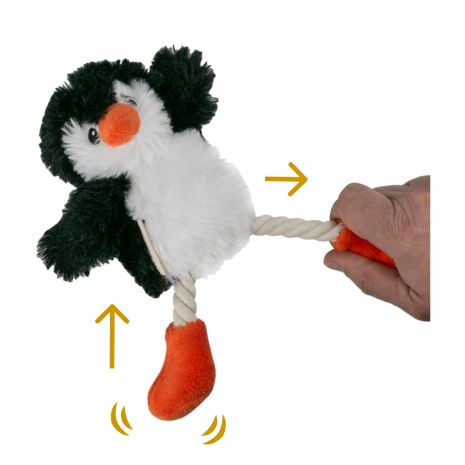 Tall Tails Dog Toy Holiday Penguin Pull-Through Rope Tug