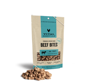 Vital Essentials Beef Nibs Freeze-Dried Treats for Dogs