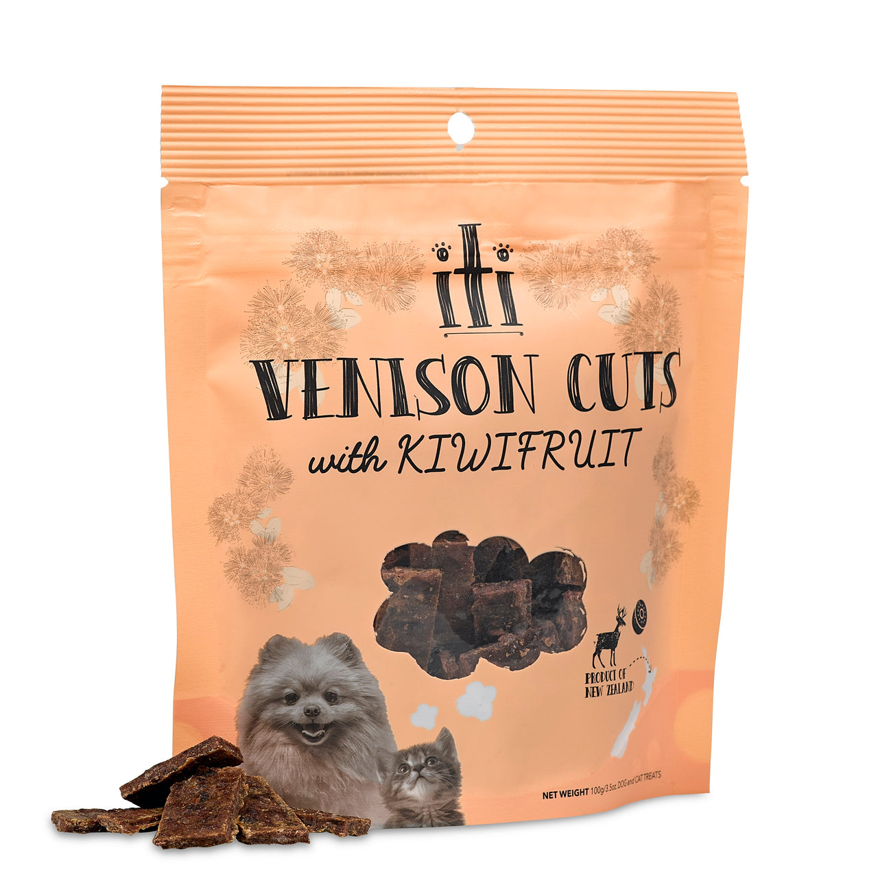 iti Curated Cuts Venison with Kiwifruit Air-Dried Treat for Dogs & Cats