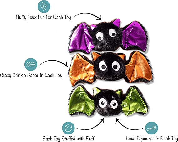 Fringe Dog Toy Halloween Bats Bats Bats!