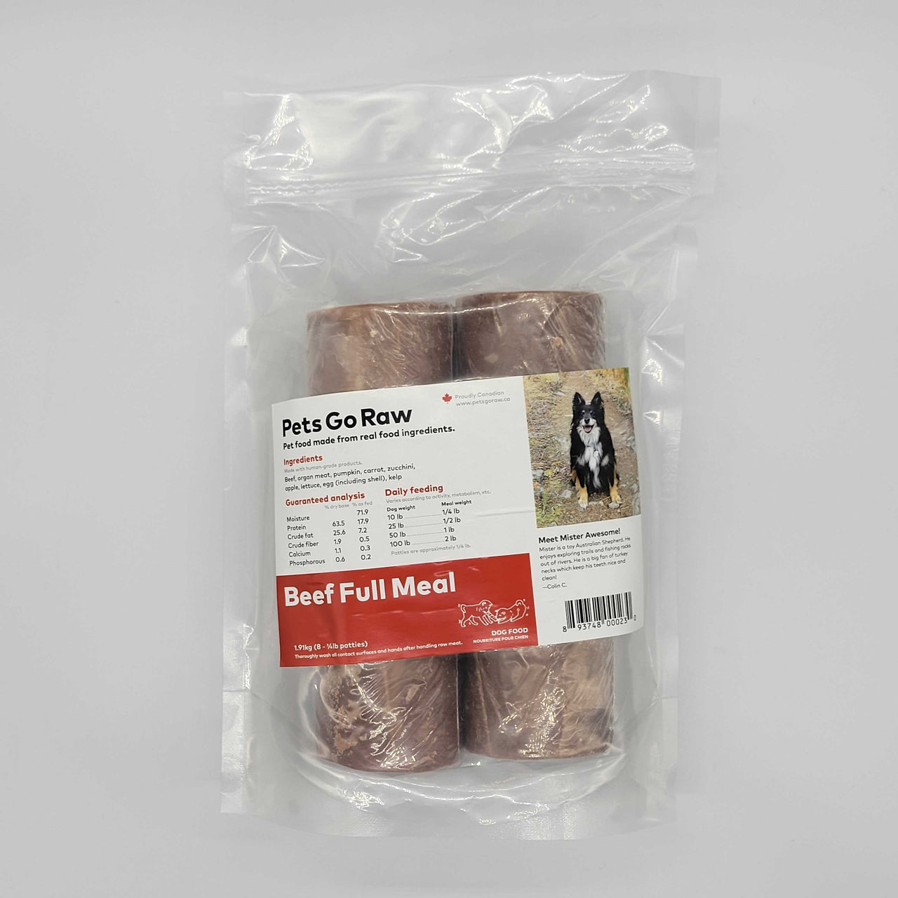 Pets Go Raw Beef Full Meal