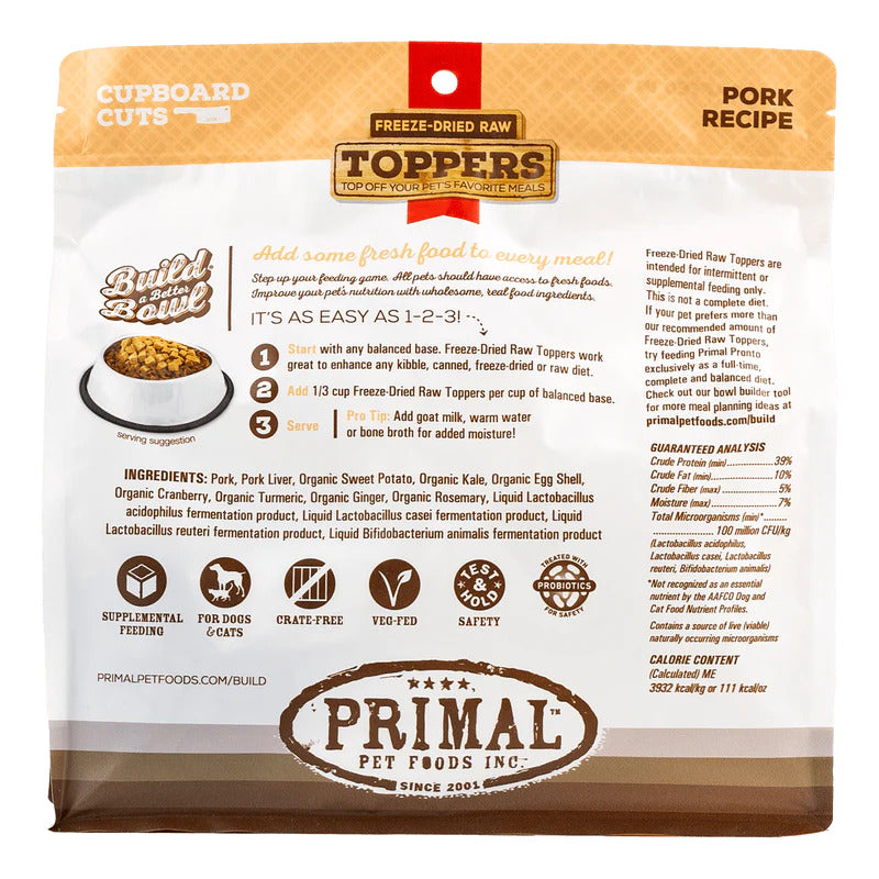 Primal Freeze-Dried Raw Pork Topper for Cats & Dogs *SPECIAL ORDER*
