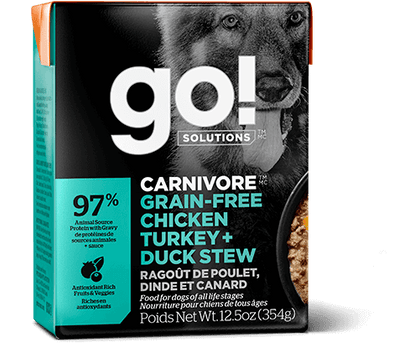 GO! Solutions Carnivore Grain Free Chicken, Turkey & Duck Stew for Dogs