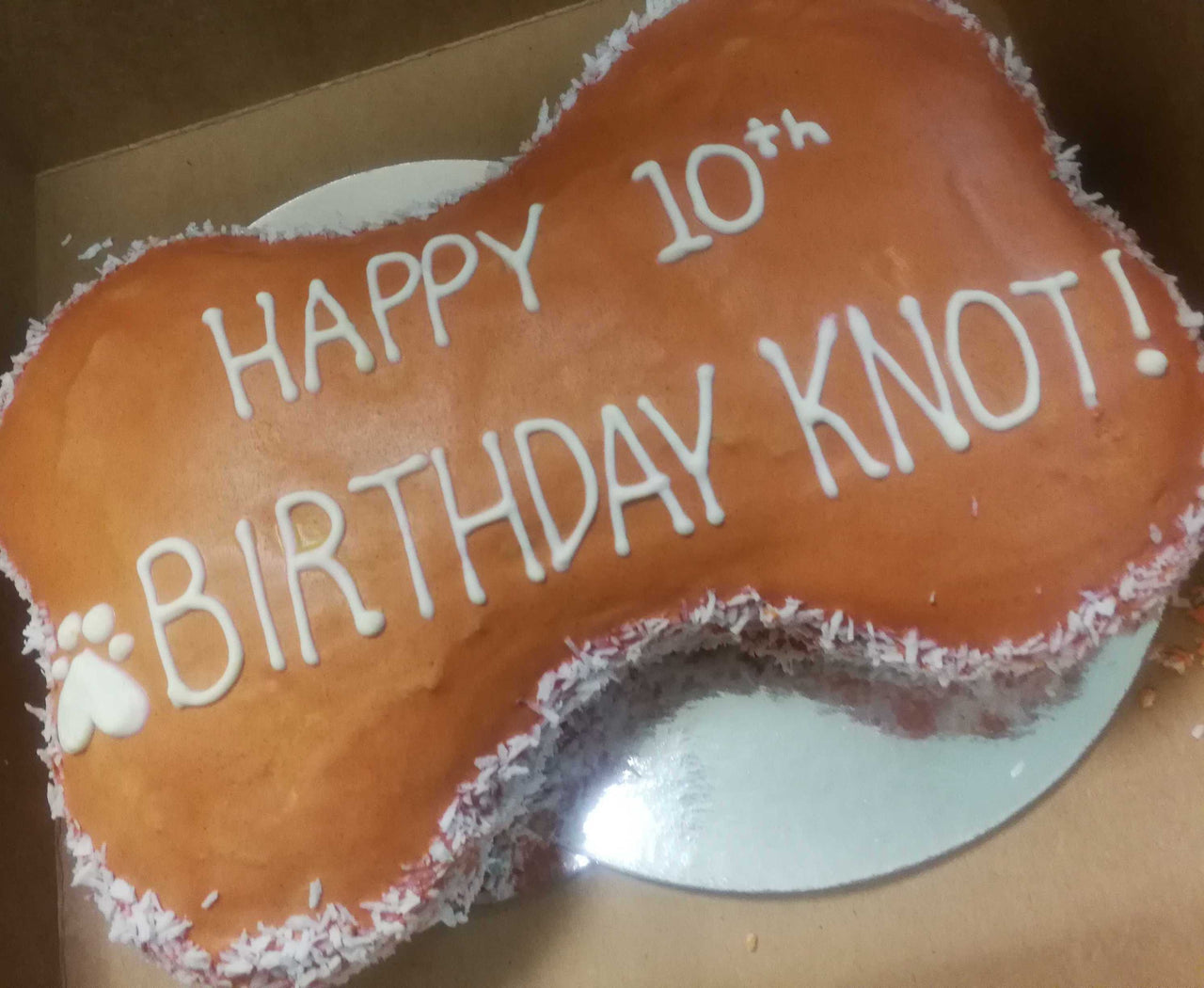 9" Bone Shaped Doggy Birthday Cake