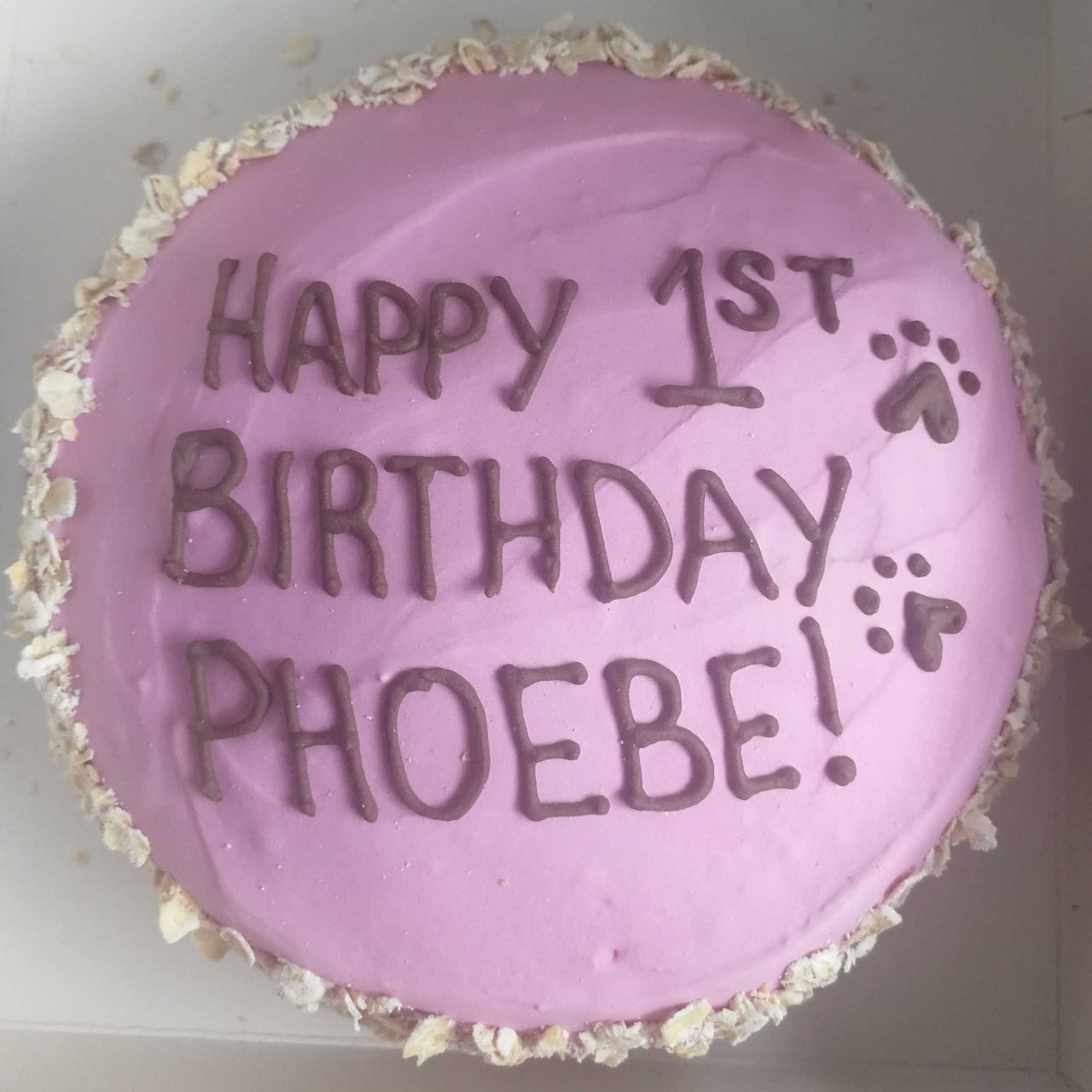 6" Round Shaped Doggy Birthday Cake