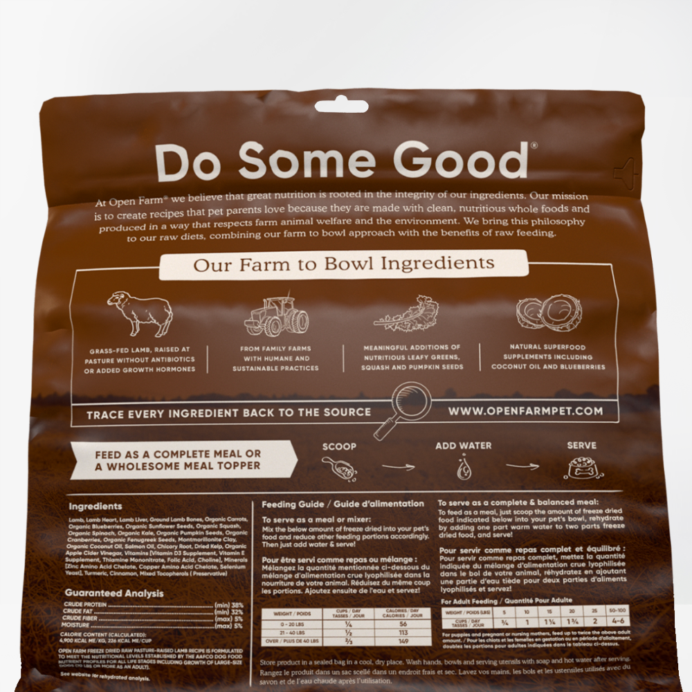 Open farm lamb dog food on sale