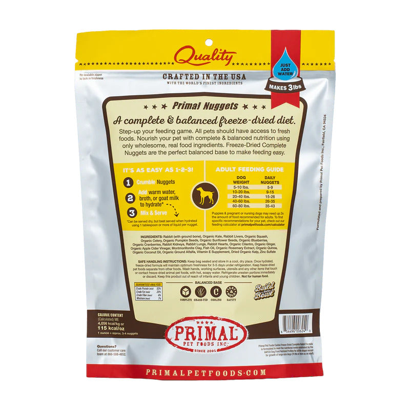 Primal Freeze-Dried Rabbit for Dogs *SPECIAL ORDER*