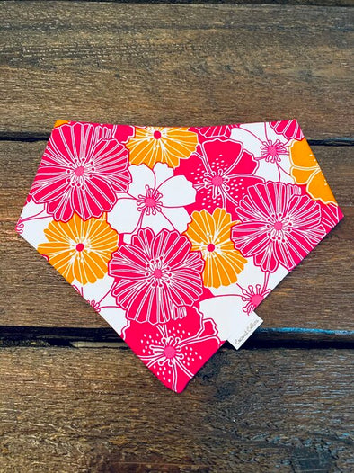 Coconut Collars Pink/Orange/White Flowers Bandana