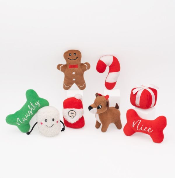 ZippyPaws Dog Toy Holiday Miniz Multipack 8-Pack