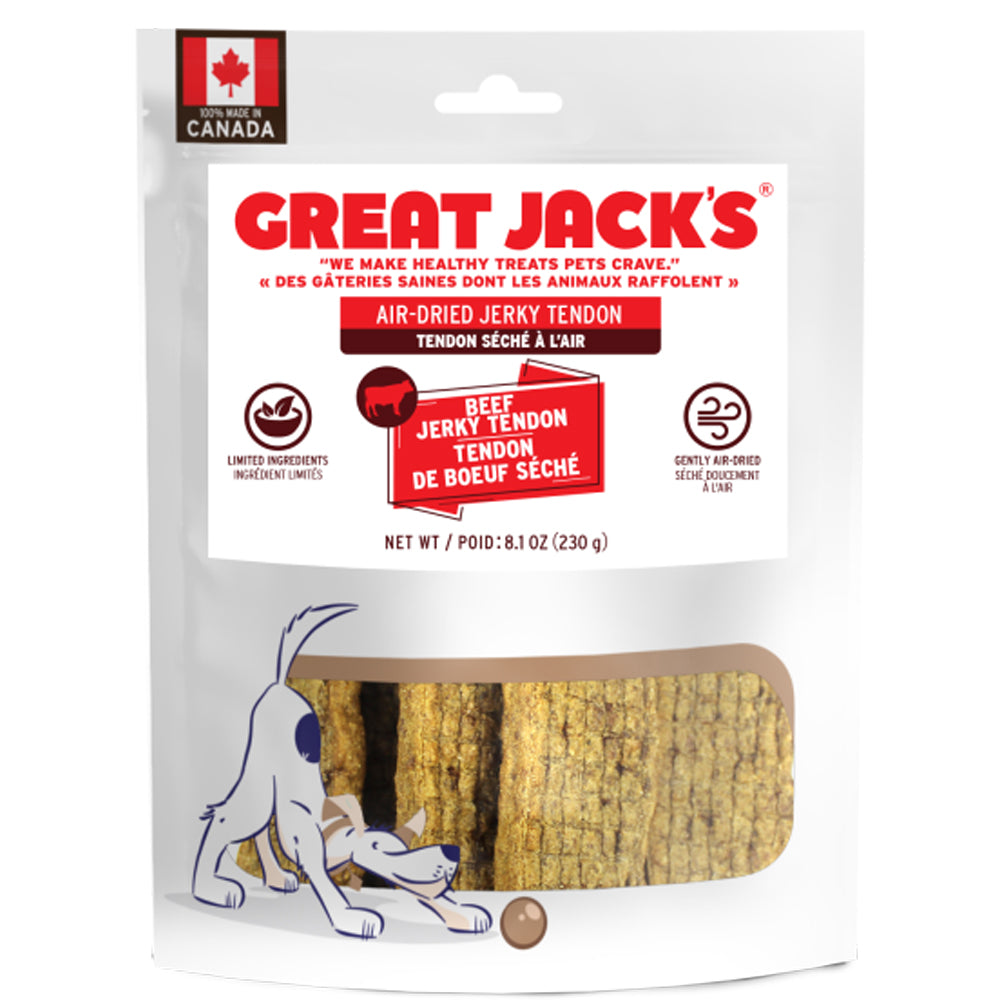 Great Jack's Air-Dried Beef Jerky Tendons Dog Treats