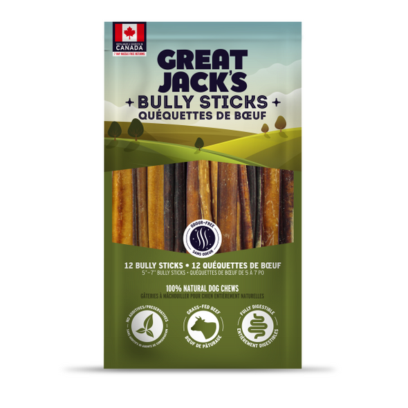 Great Jack's Odor Free 5-7" Bully Stick Packs
