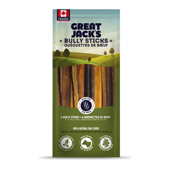Great Jack's Odor Free 5-7" Bully Stick Packs