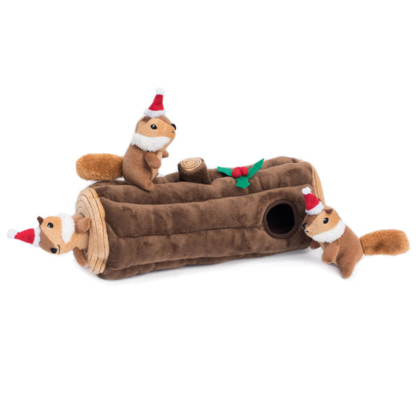 Zippy Paws Holiday Burrow Yule Log